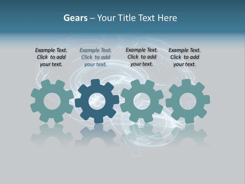 A Glowing Blue Brain On A Black Background PowerPoint Template