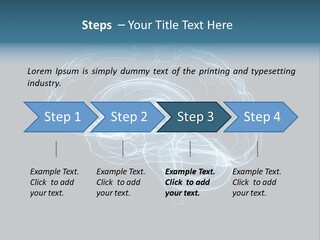 A Glowing Blue Brain On A Black Background PowerPoint Template