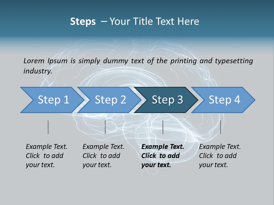 A Glowing Blue Brain On A Black Background PowerPoint Template