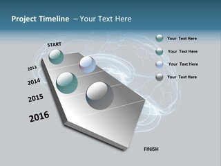 A Glowing Blue Brain On A Black Background PowerPoint Template
