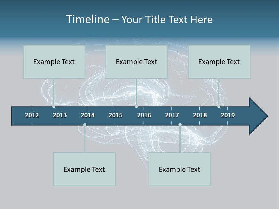A Glowing Blue Brain On A Black Background PowerPoint Template