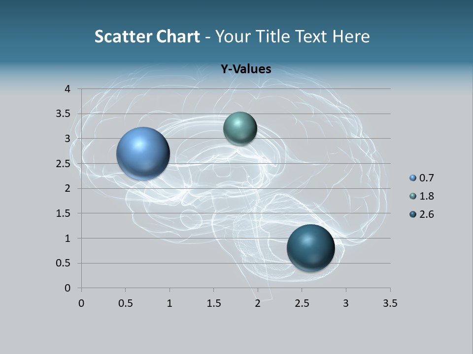 A Glowing Blue Brain On A Black Background PowerPoint Template