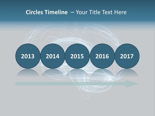 A Glowing Blue Brain On A Black Background PowerPoint Template