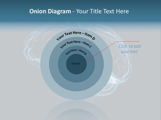 A Glowing Blue Brain On A Black Background PowerPoint Template