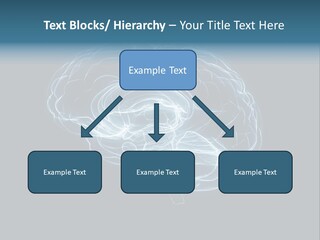 A Glowing Blue Brain On A Black Background PowerPoint Template
