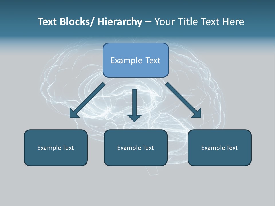 A Glowing Blue Brain On A Black Background PowerPoint Template