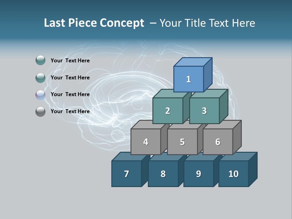 A Glowing Blue Brain On A Black Background PowerPoint Template