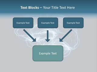 A Glowing Blue Brain On A Black Background PowerPoint Template