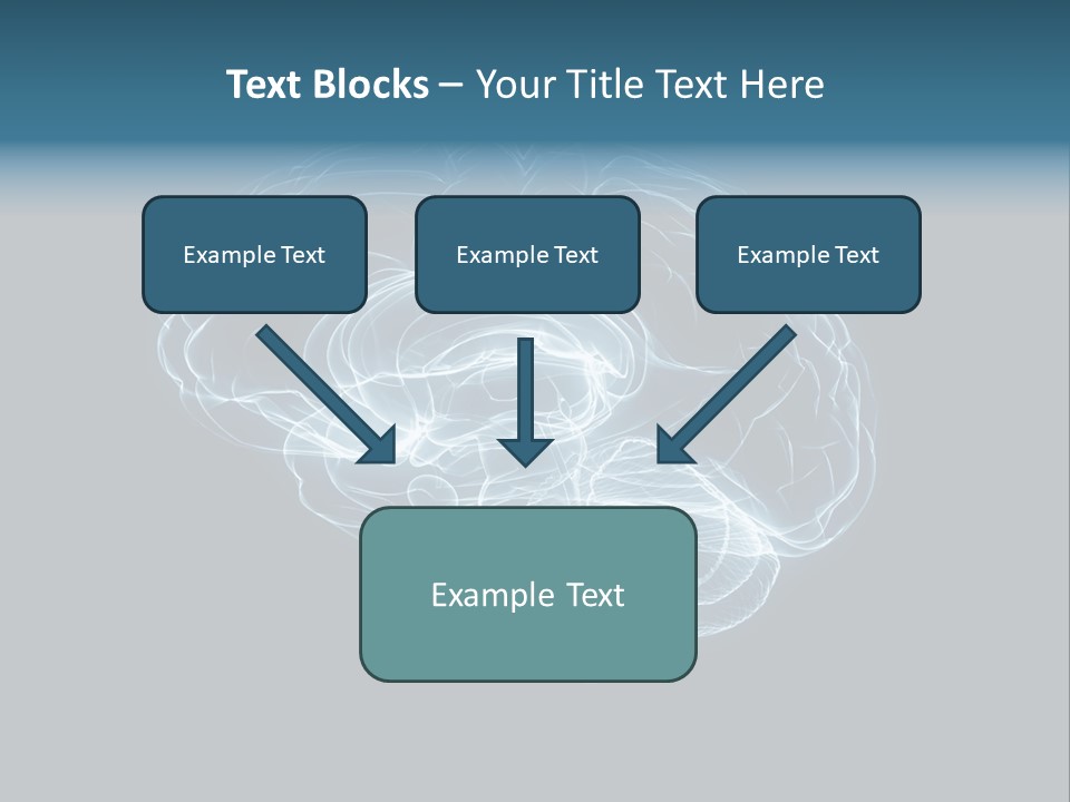 A Glowing Blue Brain On A Black Background PowerPoint Template