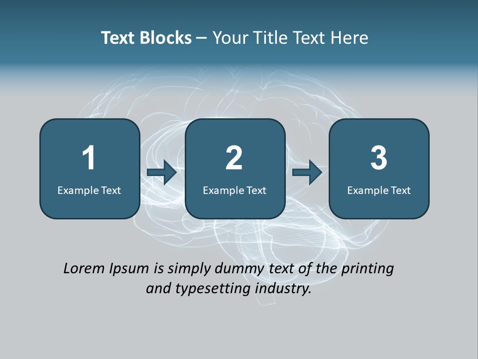 A Glowing Blue Brain On A Black Background PowerPoint Template