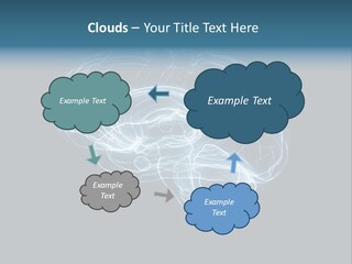 A Glowing Blue Brain On A Black Background PowerPoint Template