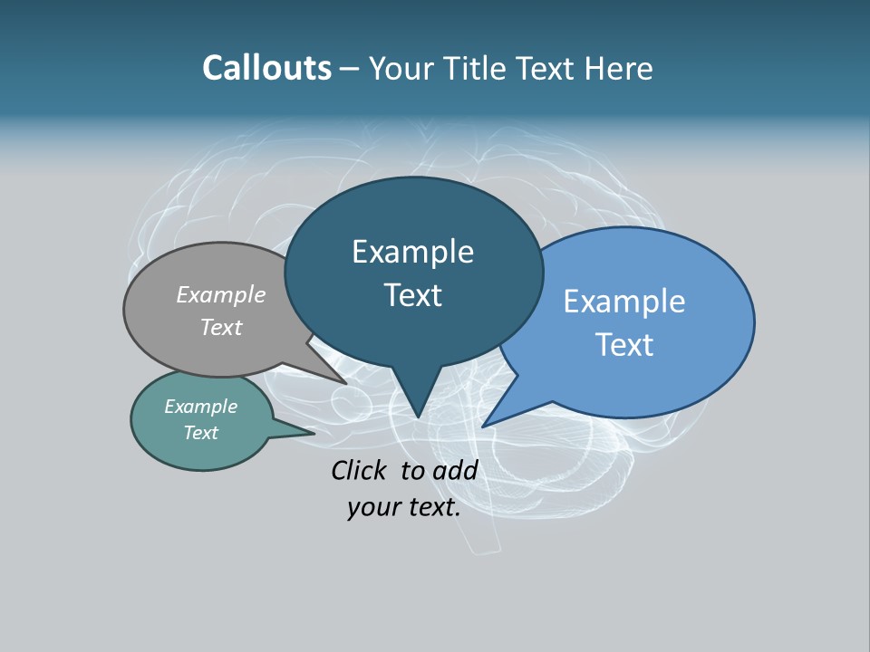 A Glowing Blue Brain On A Black Background PowerPoint Template
