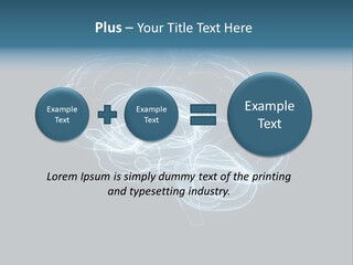 A Glowing Blue Brain On A Black Background PowerPoint Template
