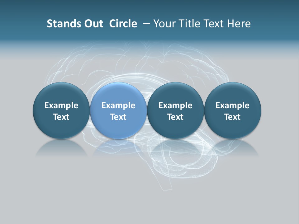 A Glowing Blue Brain On A Black Background PowerPoint Template