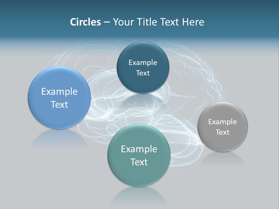 A Glowing Blue Brain On A Black Background PowerPoint Template