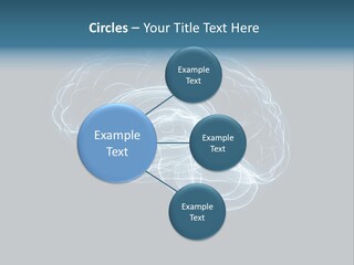 A Glowing Blue Brain On A Black Background PowerPoint Template