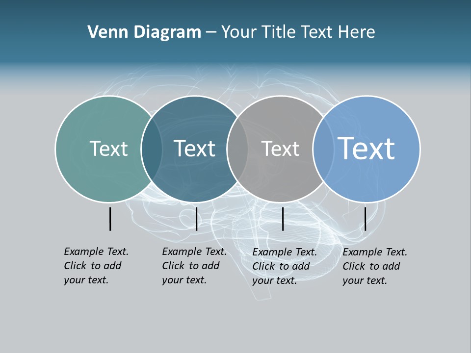 A Glowing Blue Brain On A Black Background PowerPoint Template