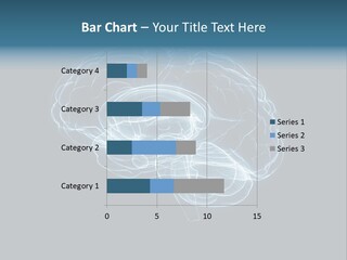A Glowing Blue Brain On A Black Background PowerPoint Template