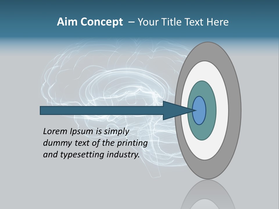 A Glowing Blue Brain On A Black Background PowerPoint Template