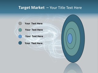 A Glowing Blue Brain On A Black Background PowerPoint Template