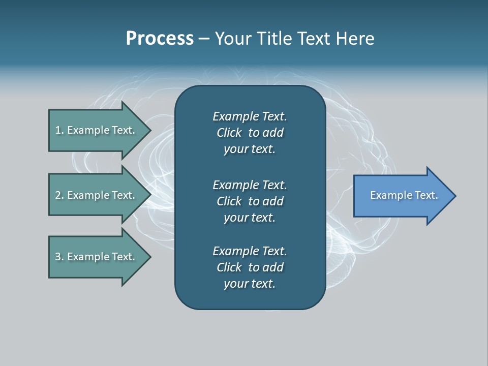 A Glowing Blue Brain On A Black Background PowerPoint Template