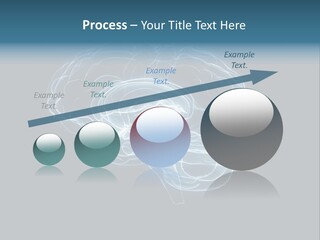 A Glowing Blue Brain On A Black Background PowerPoint Template