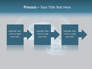 A Glowing Blue Brain On A Black Background PowerPoint Template