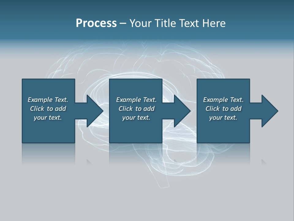 A Glowing Blue Brain On A Black Background PowerPoint Template