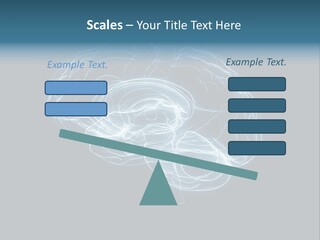 A Glowing Blue Brain On A Black Background PowerPoint Template