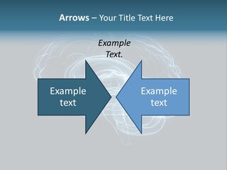 A Glowing Blue Brain On A Black Background PowerPoint Template