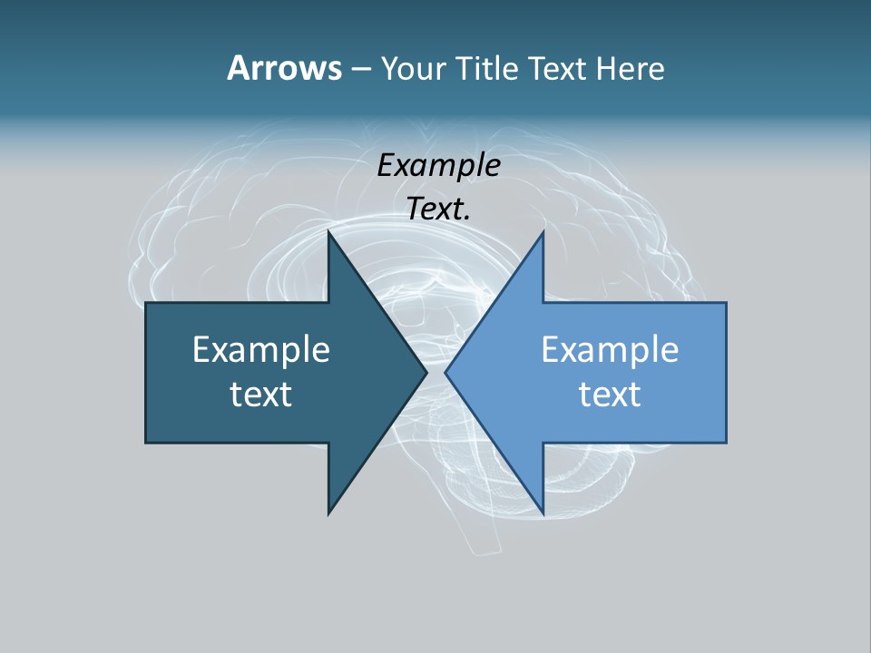 A Glowing Blue Brain On A Black Background PowerPoint Template