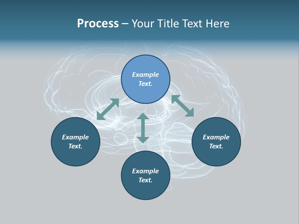 A Glowing Blue Brain On A Black Background PowerPoint Template