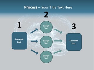 A Glowing Blue Brain On A Black Background PowerPoint Template