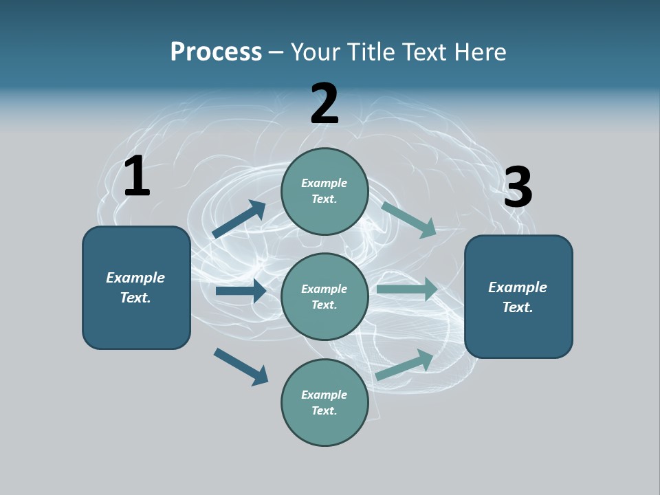 A Glowing Blue Brain On A Black Background PowerPoint Template