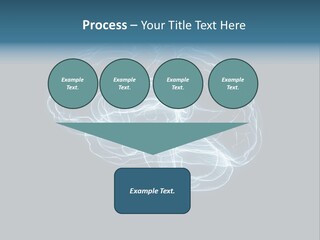 A Glowing Blue Brain On A Black Background PowerPoint Template
