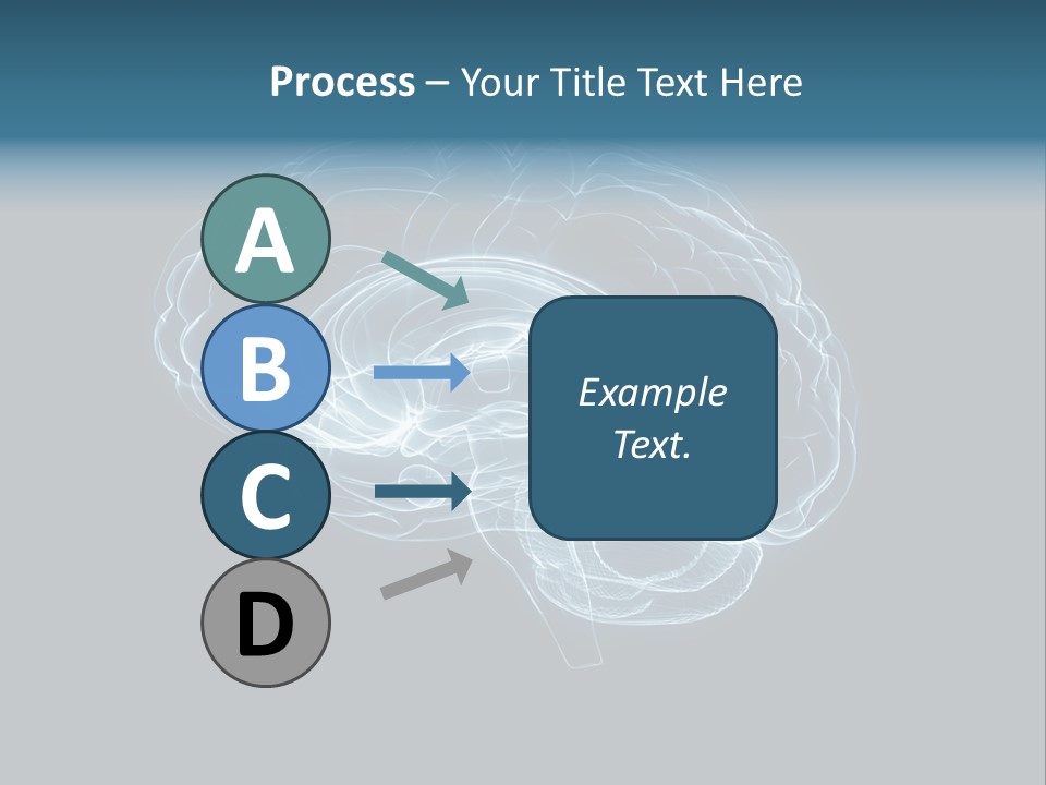 A Glowing Blue Brain On A Black Background PowerPoint Template