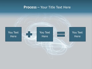 A Glowing Blue Brain On A Black Background PowerPoint Template