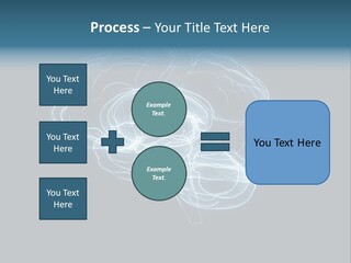 A Glowing Blue Brain On A Black Background PowerPoint Template