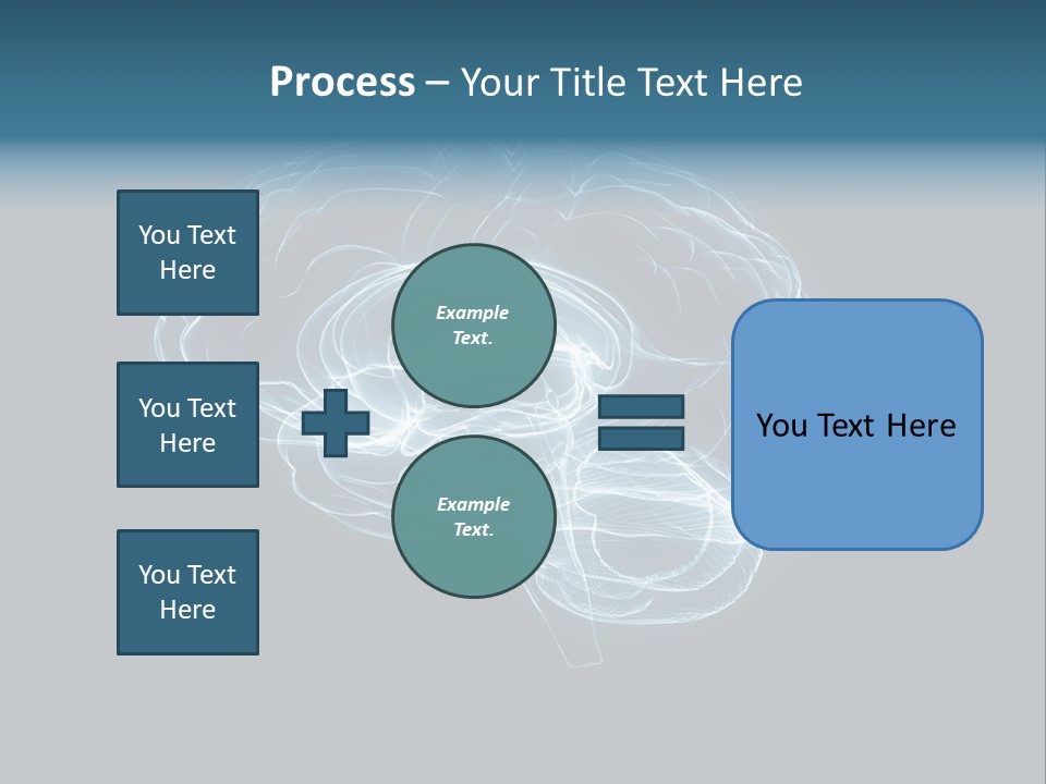 A Glowing Blue Brain On A Black Background PowerPoint Template