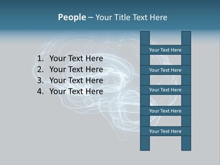 A Glowing Blue Brain On A Black Background PowerPoint Template