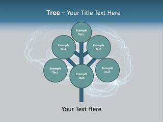 A Glowing Blue Brain On A Black Background PowerPoint Template