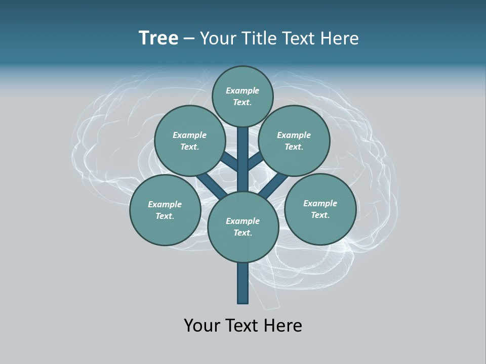 A Glowing Blue Brain On A Black Background PowerPoint Template