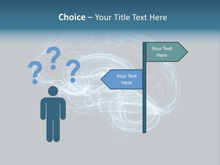 A Glowing Blue Brain On A Black Background PowerPoint Template