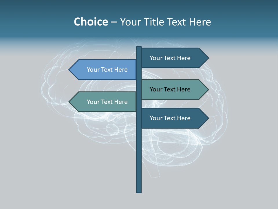 A Glowing Blue Brain On A Black Background PowerPoint Template