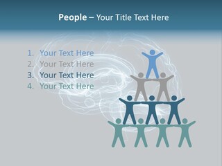 A Glowing Blue Brain On A Black Background PowerPoint Template