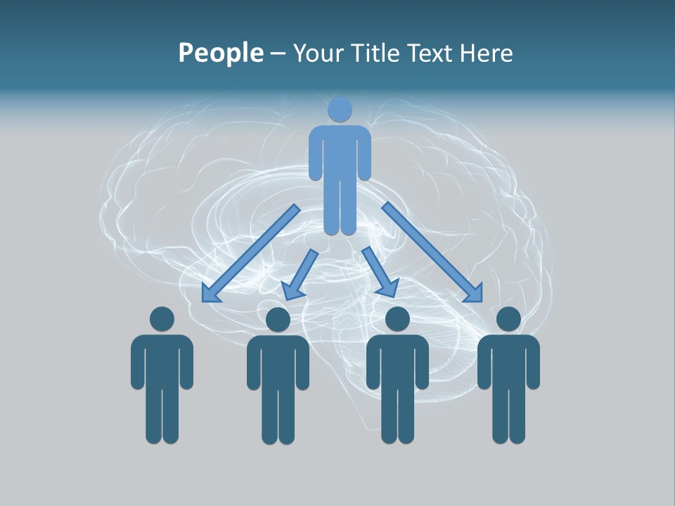 A Glowing Blue Brain On A Black Background PowerPoint Template