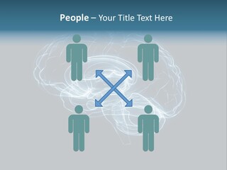 A Glowing Blue Brain On A Black Background PowerPoint Template