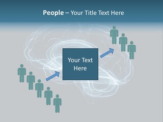 A Glowing Blue Brain On A Black Background PowerPoint Template