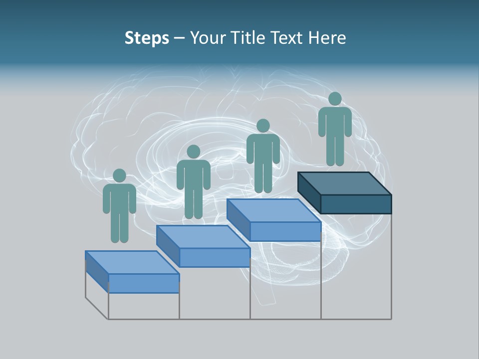 A Glowing Blue Brain On A Black Background PowerPoint Template