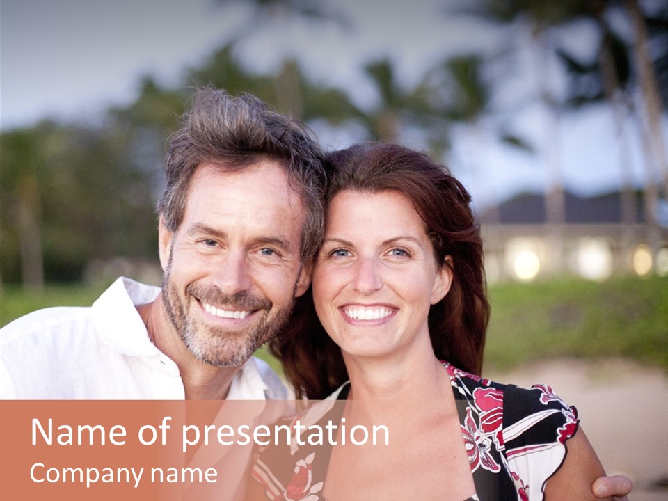 Romantic Embracing Candid PowerPoint Template